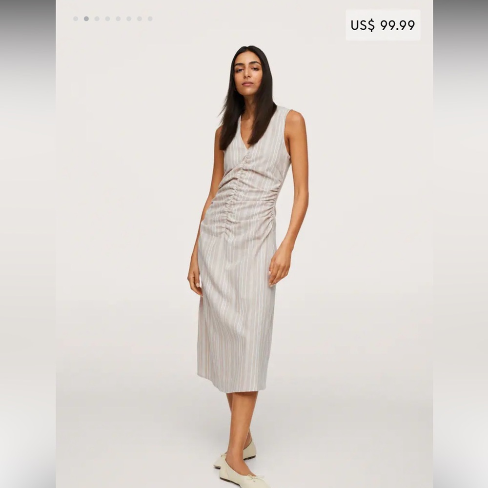 Mango Linen Blend Summer Dress